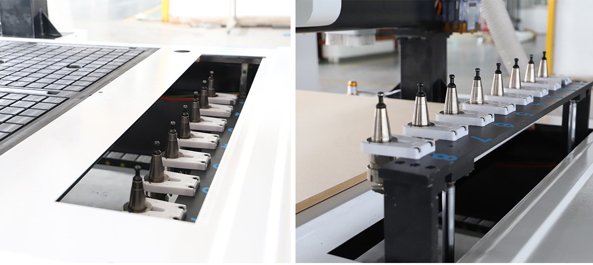 تغيير الأداة التلقائي مع مجلة أداة قابلة للضغط