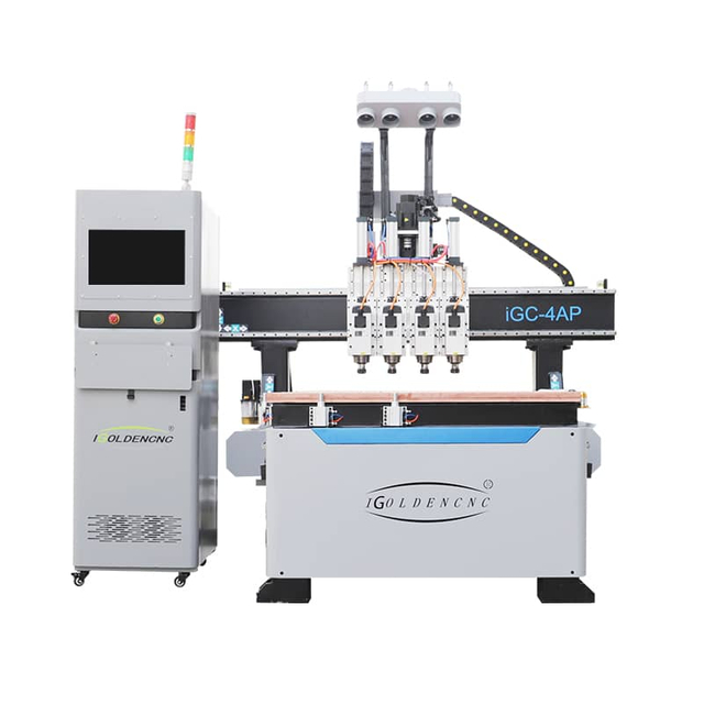 منصة مزدوجة MDF وخشب رقائقي قطع آلة التوجيه باستخدام الحاسب الآلي